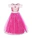 ReliBeauty Girls Drop Shoulder Princess Costume Dress up, Ankle-Length, Hot Pink, 4T-4/110