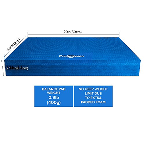 Balance Pad, Balance Trainer for Stability - Balance Board for Rehab, Use as Foam Mat, Foam Pad for Physical Therapy, Kneeling Pad with Foam Padding, Wobble Cushion Dimension: 20x16x2.5 inch (Blue)