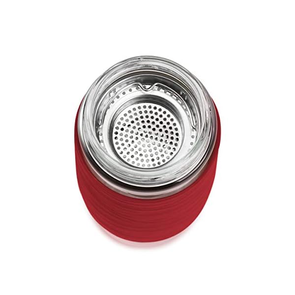 Emsa N20804 Tea Mug Teebecher aus doppelwandigem Glas | 0,4 Liter | herausnehmbares Sieb | BPA-Frei | 100% dicht | auslaufsicher | spÃ¼lmaschinengeeignet | 360Â°-TrinkÃ¶ffnung | Rot – Bild 8