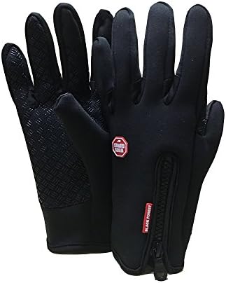 Cycling gloves, Sensitive Touch Screen Gloves for Men and Women, Non-slip Silicone Gel, Hand Warmers, Windproof and Water Resistant for Running, Cycling-Large
