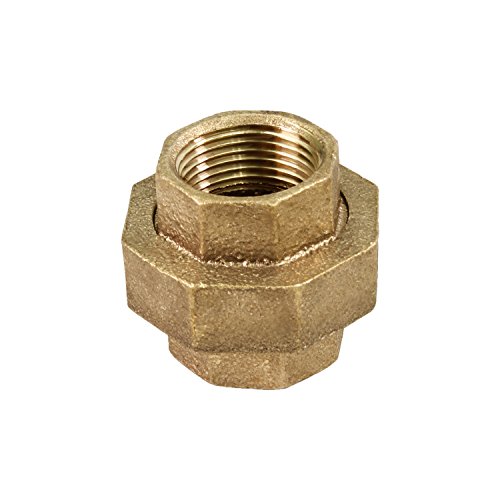 Everflow BRUN0012-NL 1/2 Inch Lead Free Brass Union For 125 Lb Applications, With Female Threaded Connects Two Pipes, Brass Construction, Higher Corrosion Resistance Economical & Easy to Install