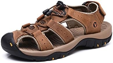 VENSHINE Mens Sports Sandals Summer Leather Outdoor Fisherman Beach Athletics Walking Hiking Sandals