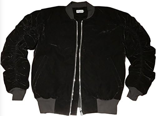 Reves Paris Onyx Black Velour 2.0 Bomber Jacket In Black Medium