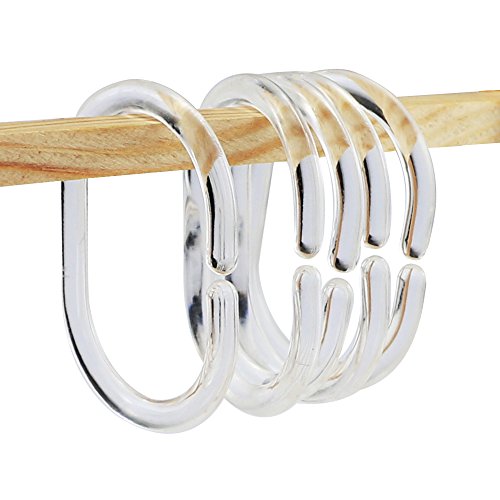 Weoxpr 48 Pack Clear Plastic Shower Curtain Rings Hooks for Bathroom Shower Window Rod