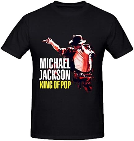 Michael Jackson King Of Pop T Shirt For Men Round Neck Black