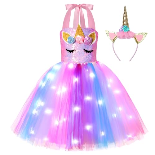 Gigoitly Unicorn Costume Dress Girls Rainbow Tutu Costume