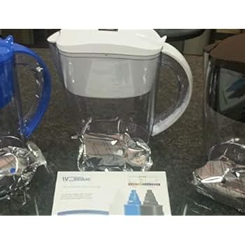 ALKALINE pH PLUS WHITE ionized Water PITCHER, 3.5 L By WellBlue 1 Filters (2 Month Supply).