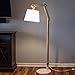 Brightech Oliver LED Floor Lamp - Contemporary Natural Ash Shaded Light Fixture - Standard E26 Socket - Energy Efficient Brightech LightPro 9.5-Watt LED Bulb Included - Architectural Scale Beam Lamp