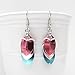 Transgender pride earrings, chainmail scales; pink, white, light blue