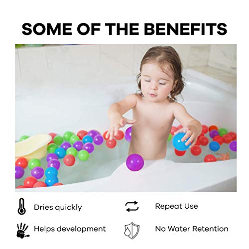 Ball Pit Balls - Phthalate and BPA Free - Crush Proof Plastic Pit Balls - Kiddy Trampoline Balls For Ball Pit and Bounce House Balls. For all pits for toddlers, bathtime, or, swimming pool - Red