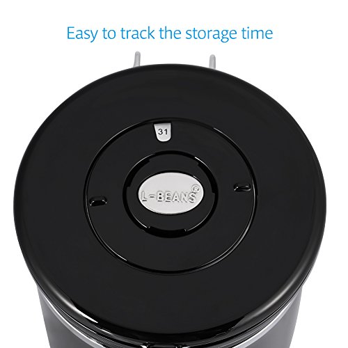 Coffee Container Airtight for Ground or Whole Beans Stainless Steel Vacuum Sealed Black Kitchen Storage Canister (16oz) - Thumbnail 4