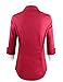 ELF FASHION 3/4 Sleeve Stretchy Button Down Collar Office Formal Casual Shirt Blouse for Women (Size S~6XL)