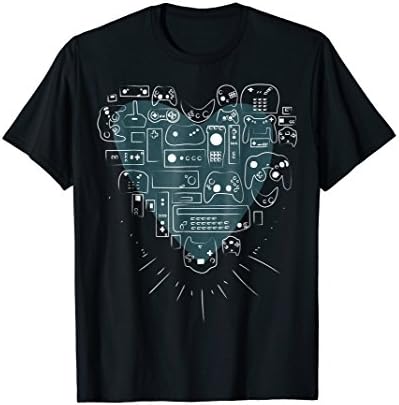 Retro Gaming Heart Video Game Controllers Gamer T-Shirt