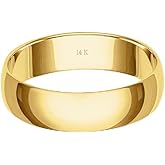Men’s or Women's 10K or 14K Yellow or White Gold 5MM Classic Plain Simple Wedding Band by Brilliant Expressions