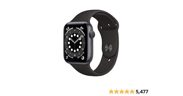 Amazon.com: Apple Watch Series 6 (GPS, 44mm) - Space Gray Aluminum Case  with Black Sport Band : Electronics