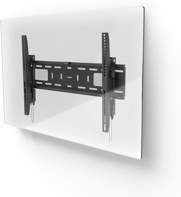 TV Wandhalterung, neigbar, mit Diebstahlschutz (TV Wandhalterung 37-90 Zoll, VESA 100x100 bis VESA 600x400, bis 50kg, ideal für den öffentlichen Raum, mit Fischer-Dübeln) schwarz