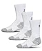 Under Armour Youth Heatgear Tech Crew Socks, 3-Pairs, White/Assorted, Small