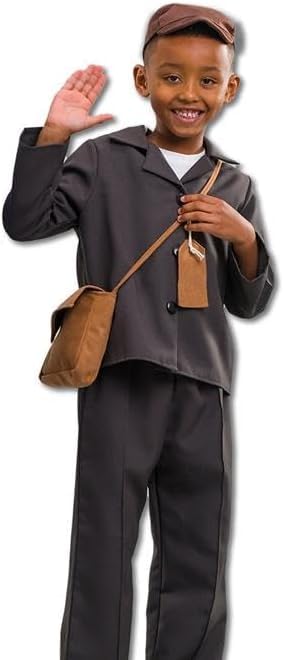 PRETEND TO BEE Evacuee Boy Dress Up Costume for Kids, 5 Piece Set, 7-9 Years