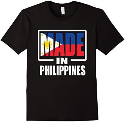 Mens Made In Philippines Pinoy Pinay Heritage Flag T-Shirt Large Black
