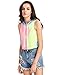Romwe Women's Summer Sleeveless Tie Dye Hooded Crop Top Yellow one Size