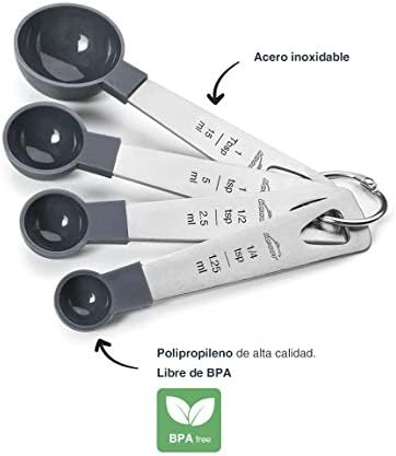 67037 - Set 4 Cucharas Medidoras, Medidor de Líquidos y Alimentos