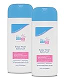 Sebamed Baby Wash Extra Soft Dermatologist Recommended Ultra Mild Moisturizer 6.8 Fluid Ounces (200 Milliliters) Pack of 2