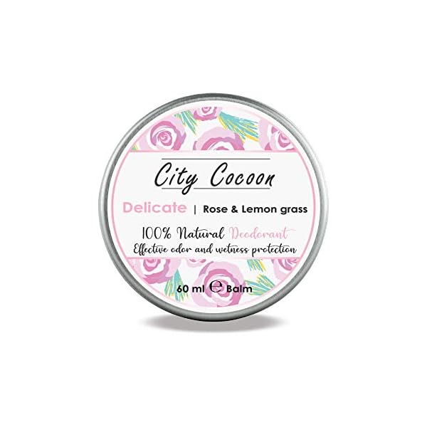 Delicate Natural Deodorant Balm | Rose + Lemon grass |for Men & Women | 100% Cruelty-Free |Aluminium, Paraben & Plastic…