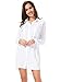 MOQUEEN Womens Button Down Boyfriend Shirt Dress Long Sleeve Basic Blouse Tunic,White,Large