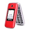 3G-Big-Button-Basic-Mobile-Phones-for-Elderly-Dual-Sim-Free-Flip-up-Mobile-Phone-Unlocked-with-DockPay-As-You-Go-Mobile-Phone-Easy-to-Use-for-Senior-Red ukuu 3G Big Button Basic Mobile Phones for Elderly, Dual Sim Free Flip up Mobile Phone Unlocked with Dock,Pay As You Go…