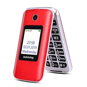 3G-Big-Button-Basic-Mobile-Phones-for-Elderly-Dual-Sim-Free-Flip-up-Mobile-Phone-Unlocked-with-DockPay-As-You-Go-Mobile-Phone-Easy-to-Use-for-Senior-Red ukuu 3G Big Button Basic Mobile Phones for Elderly, Dual Sim Free Flip up Mobile Phone Unlocked with Dock,Pay As You Go…
