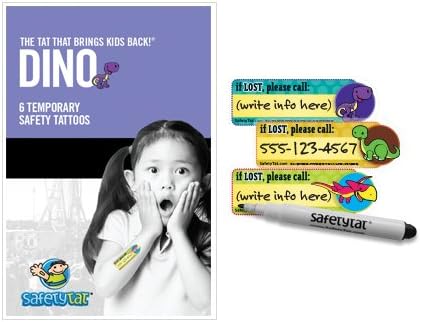 Quick Stick Write-on! Child ID Tattoos (Dino 6pk.)