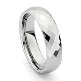 6mm Faceted Men's Tungsten Wedding Band