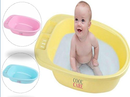 Cool Care Baby Bath Tub for Sitters, 100% BPA Free, Makes Bath Time Fun for Babies and Easy for Mom, Yellow – Bonus – 2 Free Pairs of Baby Socks-Makes a Great sled add a Rope and go