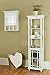 Teamson Home Neal Wooden Over The Toilet Bathroom Removable Wall Medicine Cabinet with 1 Adjustable Shelf 5 Storage Spaces 1 Mirrored Glass Door and 1 Clear Knob, White