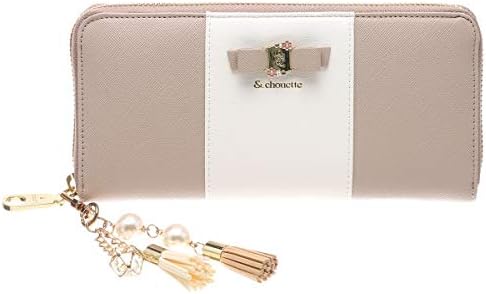 【セット品】& chouette ＆シュエット パステル リボンモチーフ リボン 花 フラワー バイカラー ファスナー 長財布 レディース サイフ さいふ サマンサ アンドシュエット(長財布、チャーム)