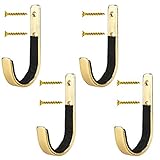 GOHIKING Gun Rack Shotgun Hooks Rifle Hangers Archery Bow Felt Lined Wall Mount Storage (2Pairs/Gold)