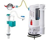 FlushSaver PUSH BUTTON EURO-STYLE Dual-Flush Deluxe DIY Conversion Kit - FITS STANDARD 2