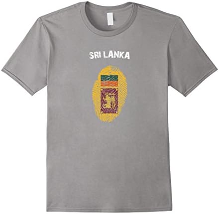 Men's Sri Lanka Fingerprint Flag Country Pride Heritage Shirt Large Slate