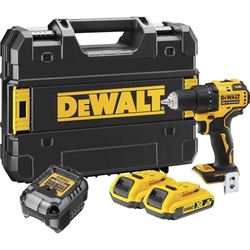 DEWALT 18V XR Brushless Drill Driver with 2 2Ah Lithium Ion batteries and charger, DCD708D2T-QW