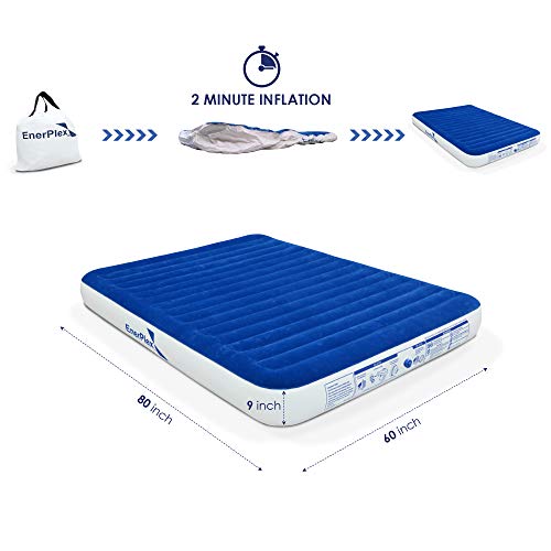 EnerPlex NeverLeak Queen Size Air Mattress Best Airbed for Home and