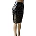 SJWIN Women's Sexy Shiny Wet Look Faux Leather Bodycon Knee-Length Metallic Pencil Skirts