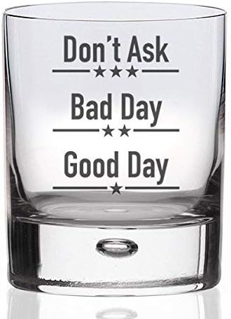 FLOW Barware Good Day, Bad Day, Don’t Ask Whiskey Glass, Transparent - Image 3