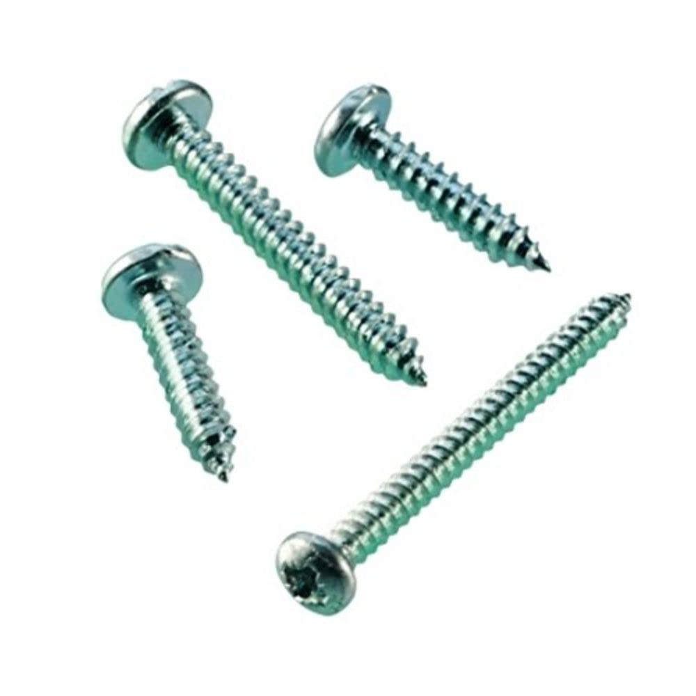 Merriway BH02633 (35 Pcs) Hardened Cross Head Pozi Pan Head Self Tapping Screw, 6 x 3/4 inch Bright Zinc Plated - Pack of 35 Pieces