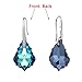 EleQueen 925 Sterling Silver CZ Baroque Hook Drop Earrings Bermuda Blue Made with Swarovski Crystals