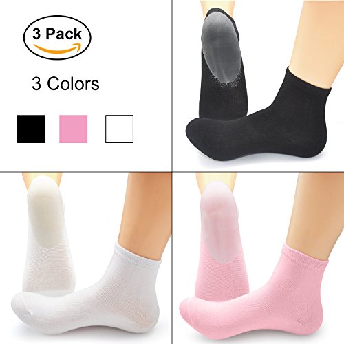 Elutong 3 Pairs Soft Gel Heel Socks Ventilate Stealth Hosiery Or Dry Hard Cracked Skin Moisturizing Day Night Care Skin Calluses, Cuticles, Rough Skin - Thumbnail 7