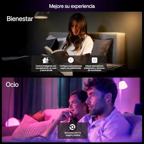 Hue Essential Starter Kit: Hue Bridge + 3 lâmpadas LED inteligentes GU10 + Botão inteligente, Luz e Cores Brancas, regulável 2200-6500 K, Alexa comp. Assistente, Samsung SmartThings e Apple Home