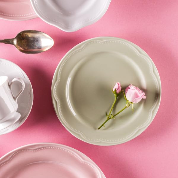 Germer, Conjunto 6 Prato raso em porcelana, modelo Cottage, Ø 26,5 cm,Branco