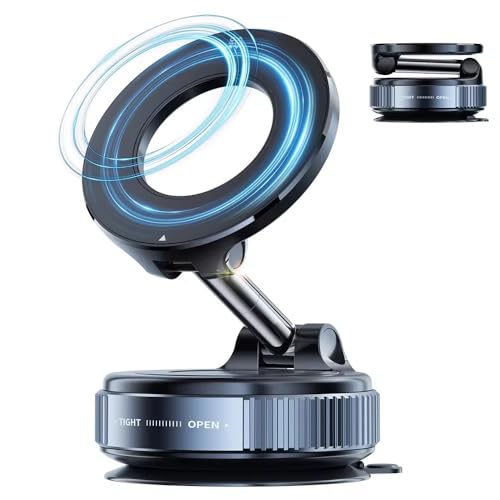 Vacuum Magnetic Phone Holder for Your car,106 LBS Extra Strong Suction Cup N52 3800 Gauss Magnet Phone Mount for Cell Phone Holders for Your Car - Gym - Mirror for iPhone