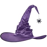 LKQBBSZ Halloween Witch Hat for Women Wizard Hat Pointed Cap Cosplay Costume Accessories