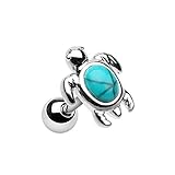 Inspiration Dezigns 18G Surgical Steel Wild Marine CZ Cartilage Stud Tragus Helix Earring